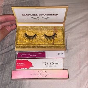 eyelashes and lipstick